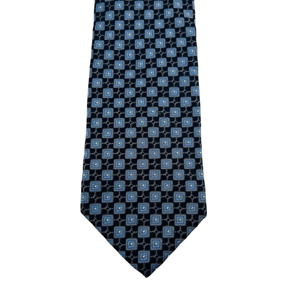 Vintage Michelsons Of London 100% Silk Neck Tie Foulard Geometric Made in USA